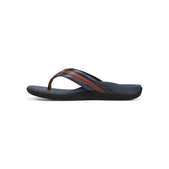 Vionic Men\'s Tide II Toe Post Sandal Navy Brown Color NWT main image 4